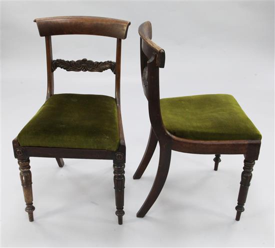 A set of six Regency rosewood dining chairs,